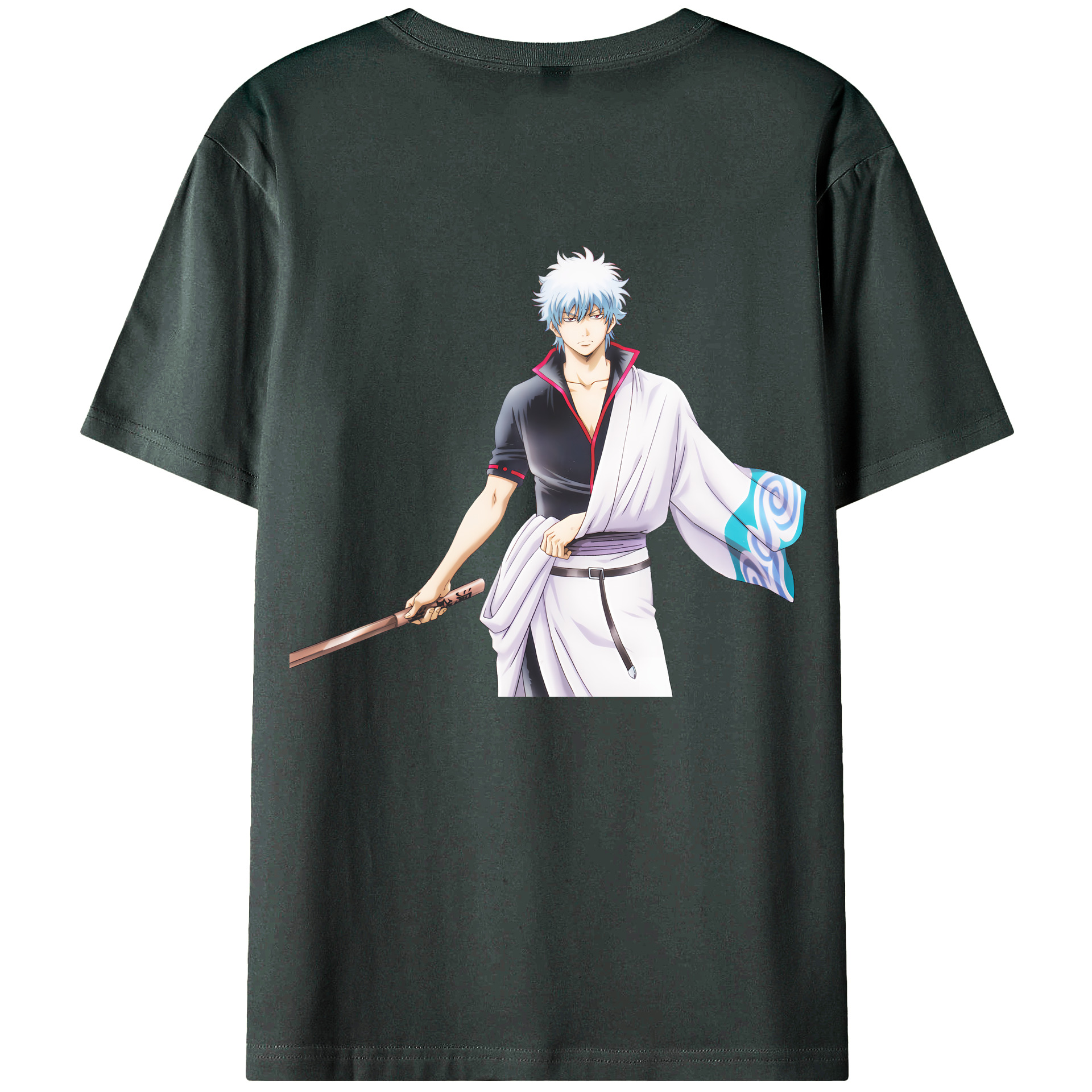 （画像用） ぎんたま 坂田銀時（さかたぎんとき） 神楽 志村新八（しむら しんぱち） GINTAMA Sakata Gintoki Kagura Shimura Shinpachi 綿100％ メンズ半袖Tシャツ（バックプリント） 通気性